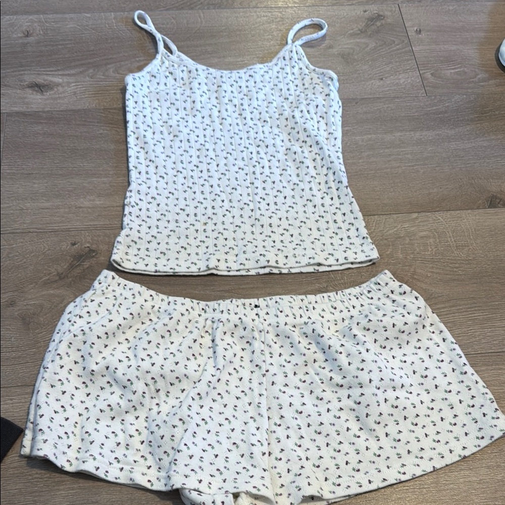 Brandy Melville White Pajama Set Intimates Sleepwear